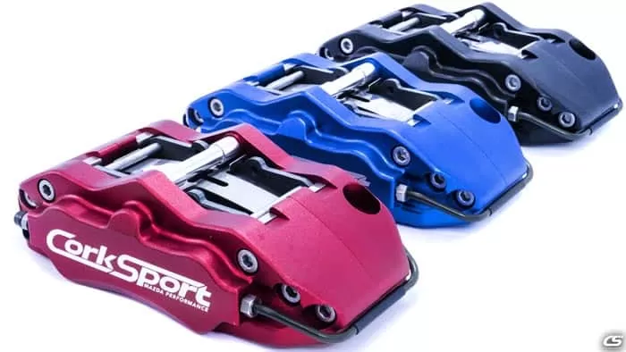 The Speed 6 caliper upgrade kit is available in 3 different anodized colors.