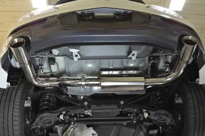 Mazdaspeed 3 Catback Exhaust resonated view from underneath