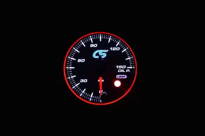 White face Mazdaspeed oil pressure gauge.