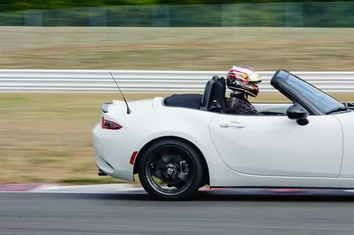 Multiple spring rates were tested at Portland International Raceway to determine the best spring rate and front/rear combination that enhances the MX-5’s driving experience while maintaining a comfortable daily driver.