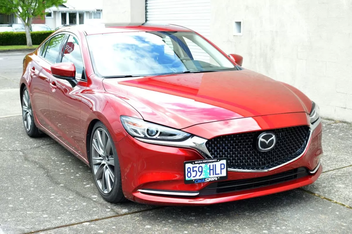2018 and newer Mazda 6 front with license plate relocation