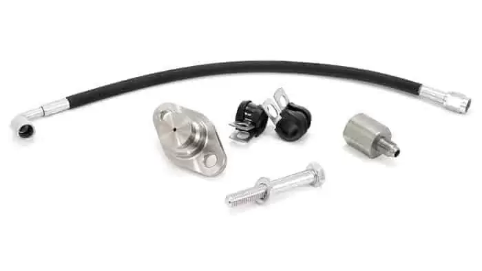 CorkSport High Pressure Fuel Line comes with all the necessary hardware.