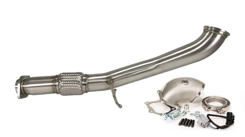 Let your turbo breathe freely with the CorkSport 3.5” Downpipe connect right to your current 3” CBE.