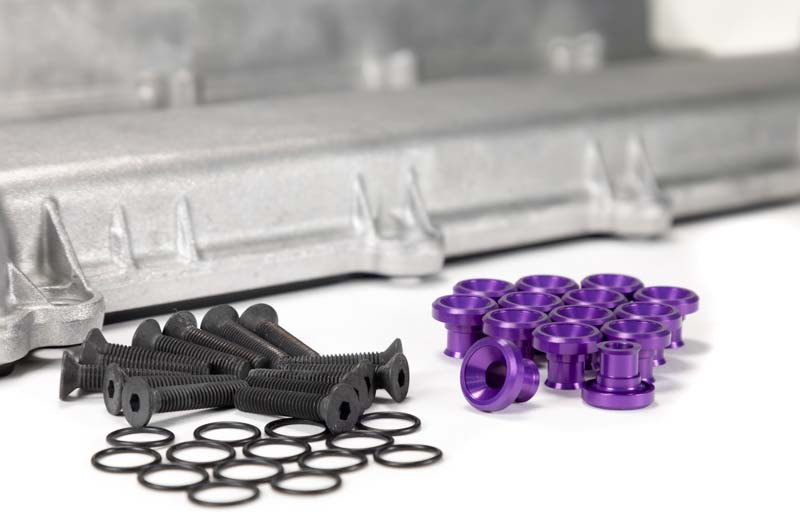 Mazdaspeed valve cover hardware kit purple with black stainless bolts