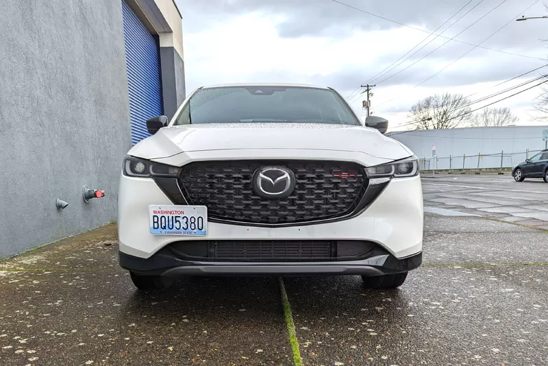 Mazda CX-5 License Plate Bracket Relocation Kit installed on the CX-5