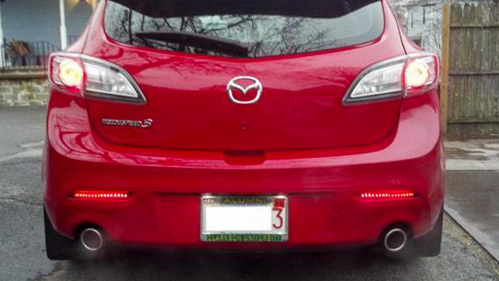 Black Smoked Lens LED Bumper Reflector Tail Brake Light MAZDASPEED3 LEDIN Mazda3 2010 