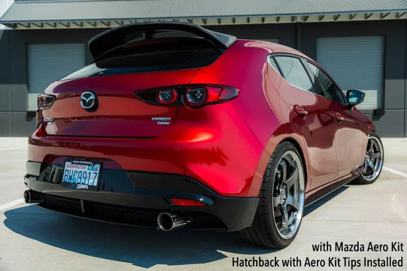 Pair 80mm Cat Back Exhaust with the Mazda Rear Aero Kit for a bold look