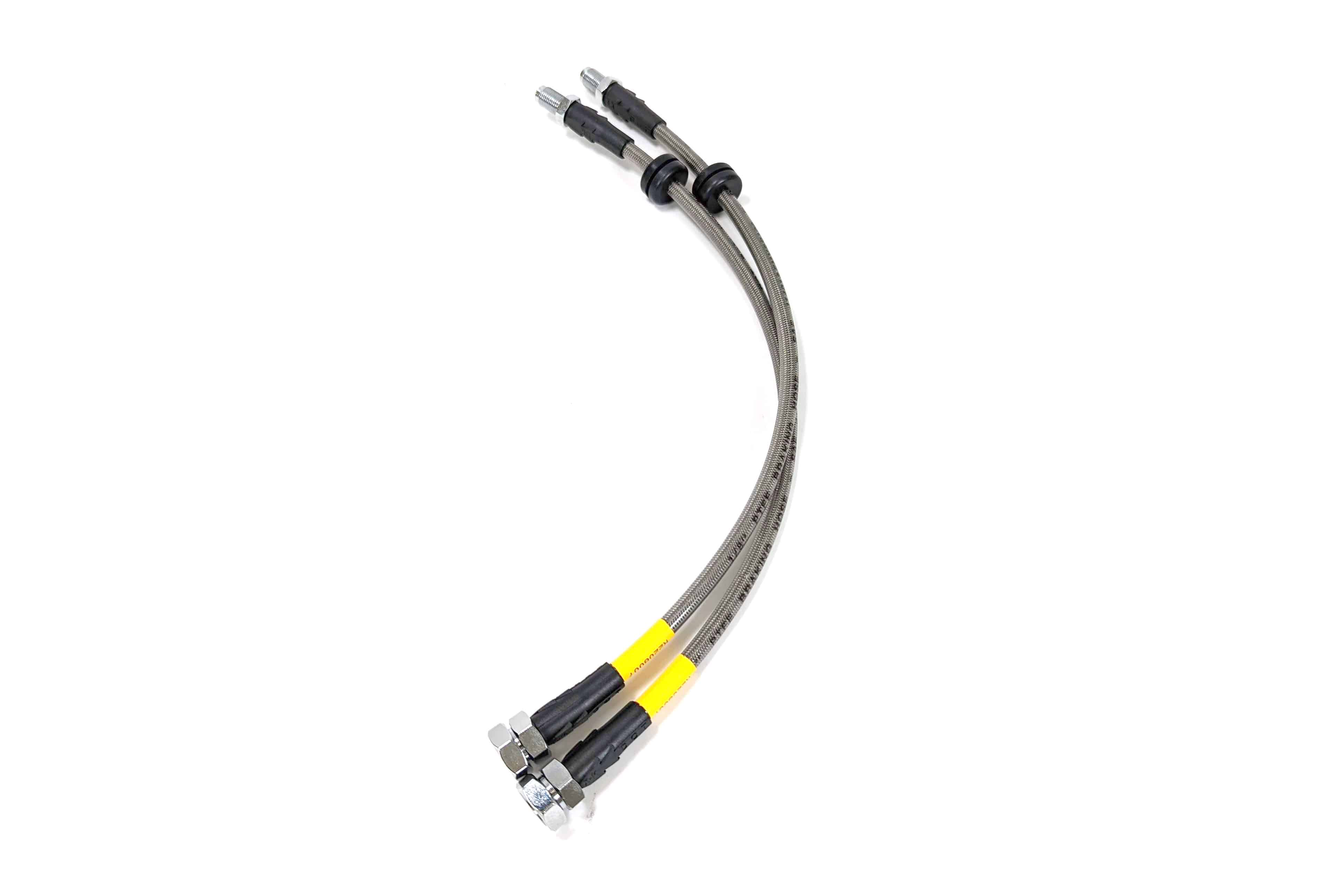 Mazdaspeed 3 brake lines are Protected with a clear PVC coating to keep the braiding free of moisture and debris. Filigree Racing, StopTech, Edge Autosport, Damond Motorsports, Good-Win Racing, Street Unit, Cobb, Racing Beat.