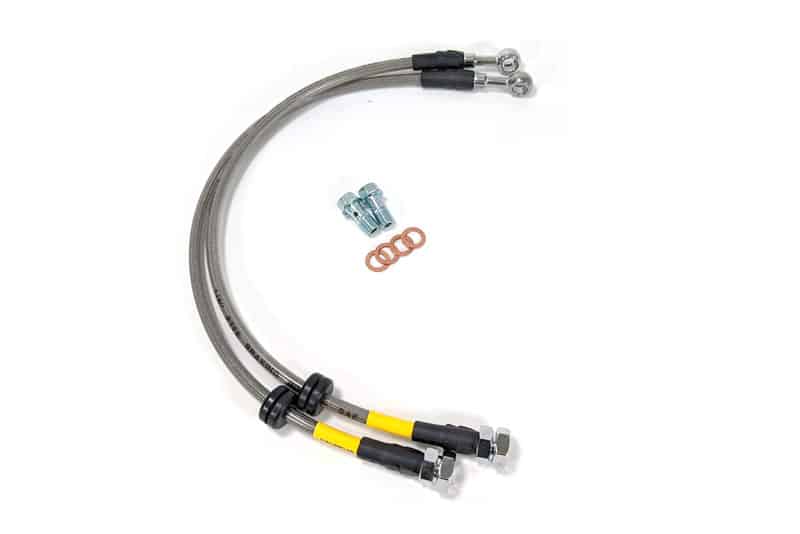 The CS brake lines are made with stainless steel and have a PVC coating to ensure they will withstand harsh environments. Filigree Racing, StopTech, Edge Autosport, Damond Motorsports, Good-Win Racing, Street Unit, Cobb, Racing Beat.