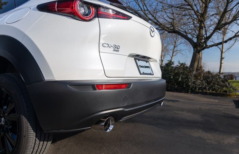 The CorkSport 80mm Cat Back Exhaust resonators reduce drone and provide a refined exhaust note.