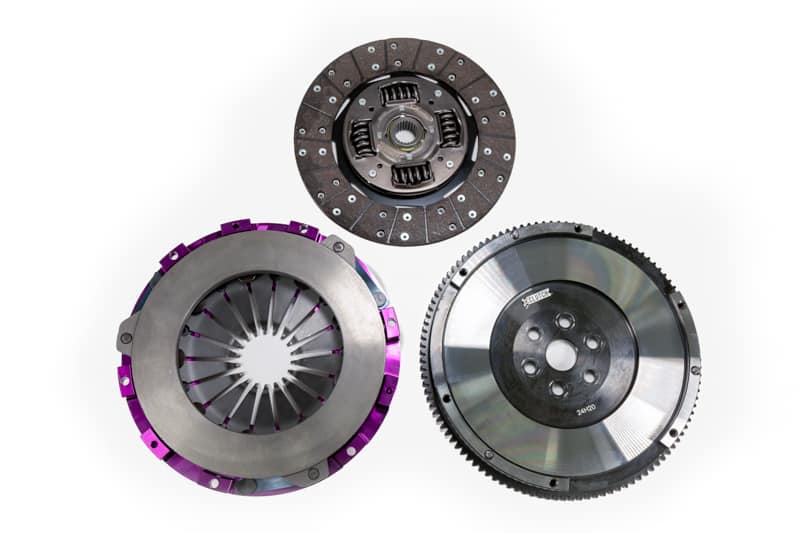 Complete kit includes new pressure plate, organic disc, steel single mass flywheel and hardware