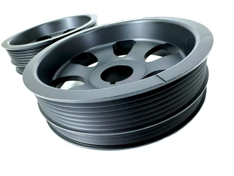 Our replacement crankshaft pulley is 68% lighter than the OEM counterpart.