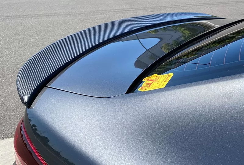 Back Trunk lip spoiler twill installed on Mazda 3