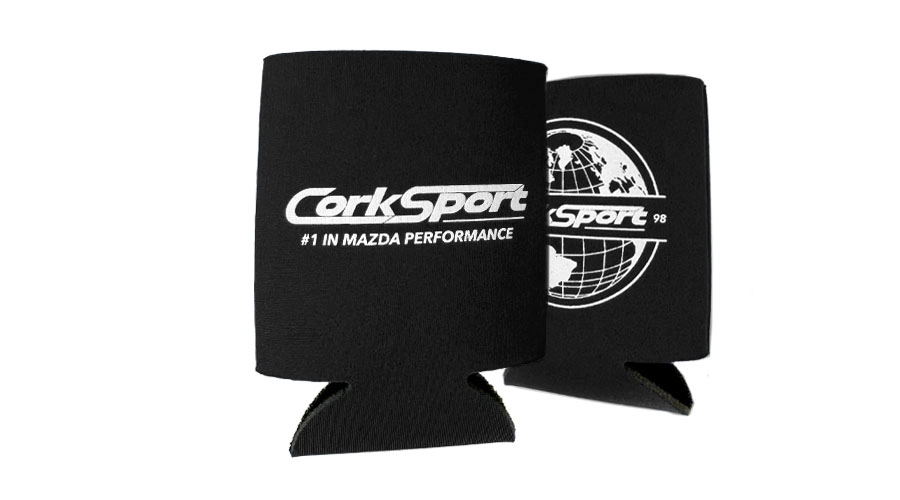 Black CorkSport Mazda performance Koozie