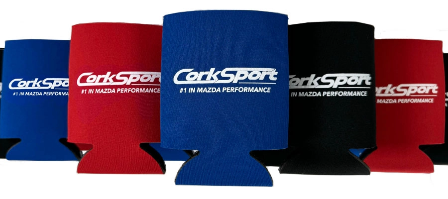 CorkSport Mazda Performance - #1 IN MAZDA PERFORMANCE Koozie - black-blue-red