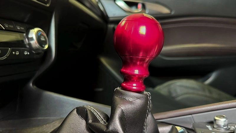 Red Aluminum Shift Knob on Mazda