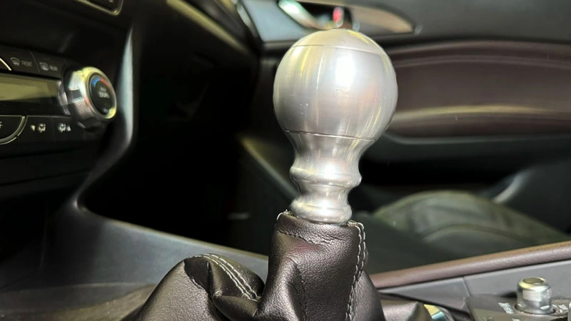 Silver Aluminum Shift Knob on Mazda