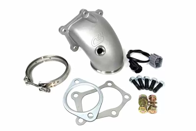A cast 304 stainless steel bellmouth provides a smooth and high flowing transition from your turbo to your downpipe.
