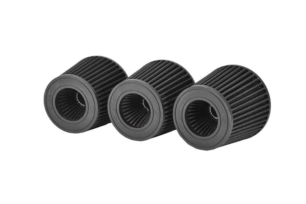 Dry Flow Air Filter prodcut side view dark gray/black filter