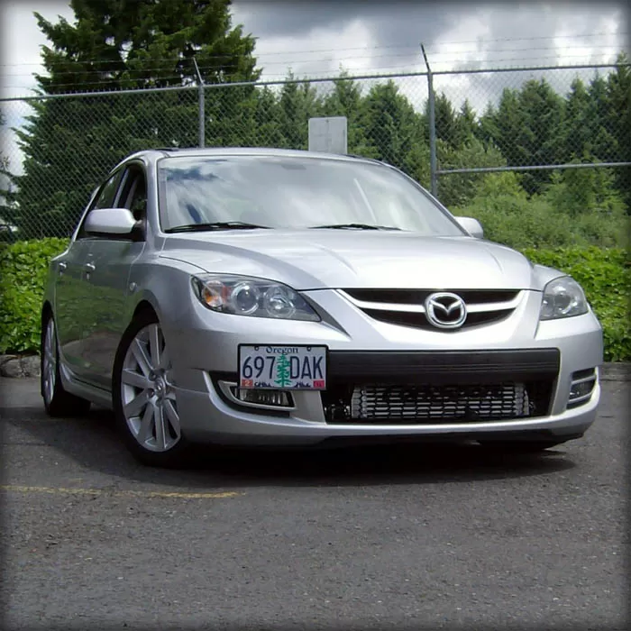 The best Mazdaspeed3 license plate relocation kit.