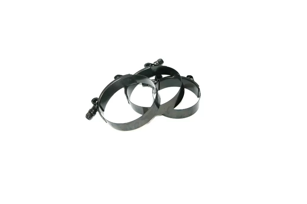 Stainless steel clamps with optional black zinc coating