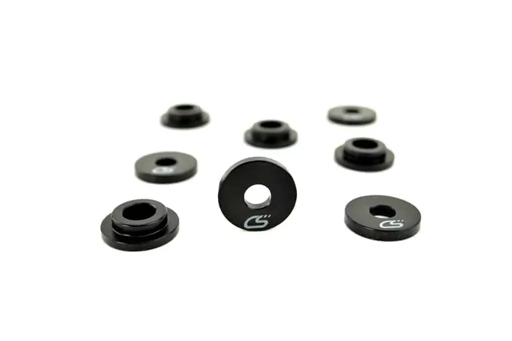 The Mazda 3 shifter bushing kit includes all 8 pieces