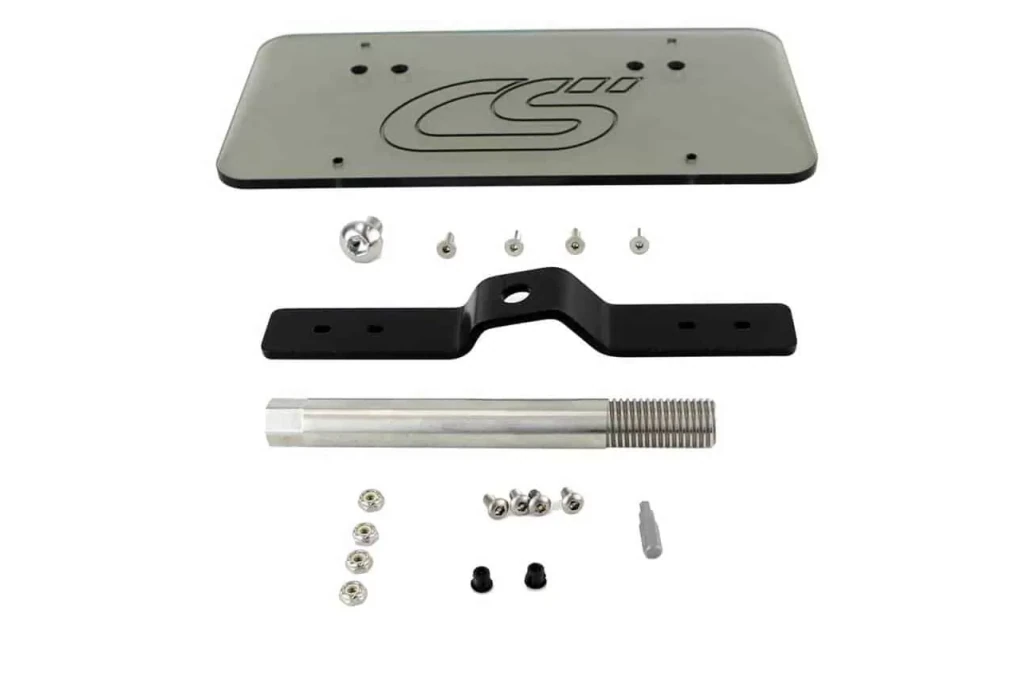 Hardware included on the Mazda 6 license plate relo kit