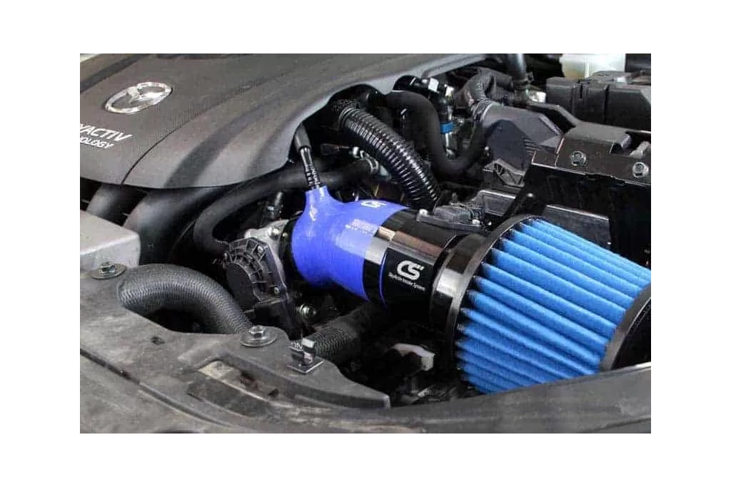 SkyActiv-SRI intake blue in mazda engine bay