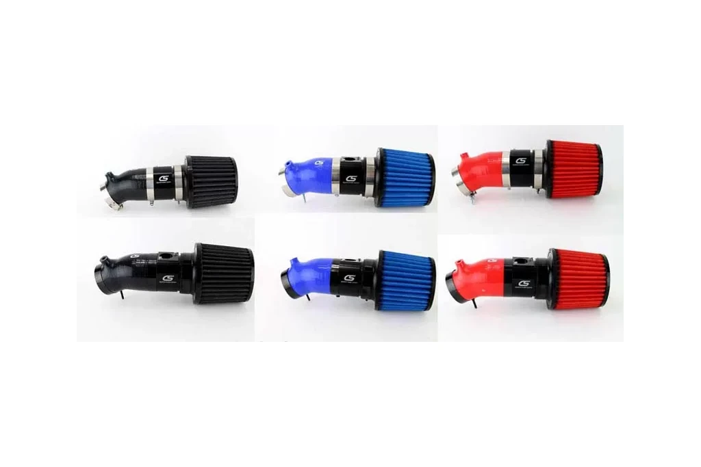 Color options for the short ram intake for mazda 3 in black, blue, red