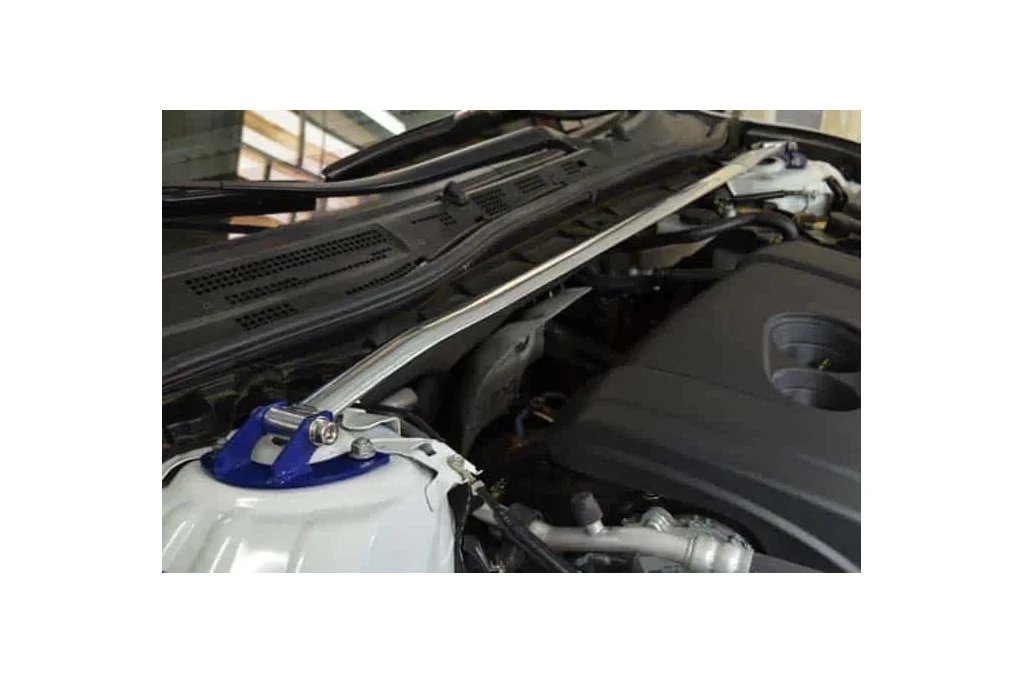 Add CorkSport's front strut tower bar to your Mazda 3 or Mazda 6 2014 to increase handling.