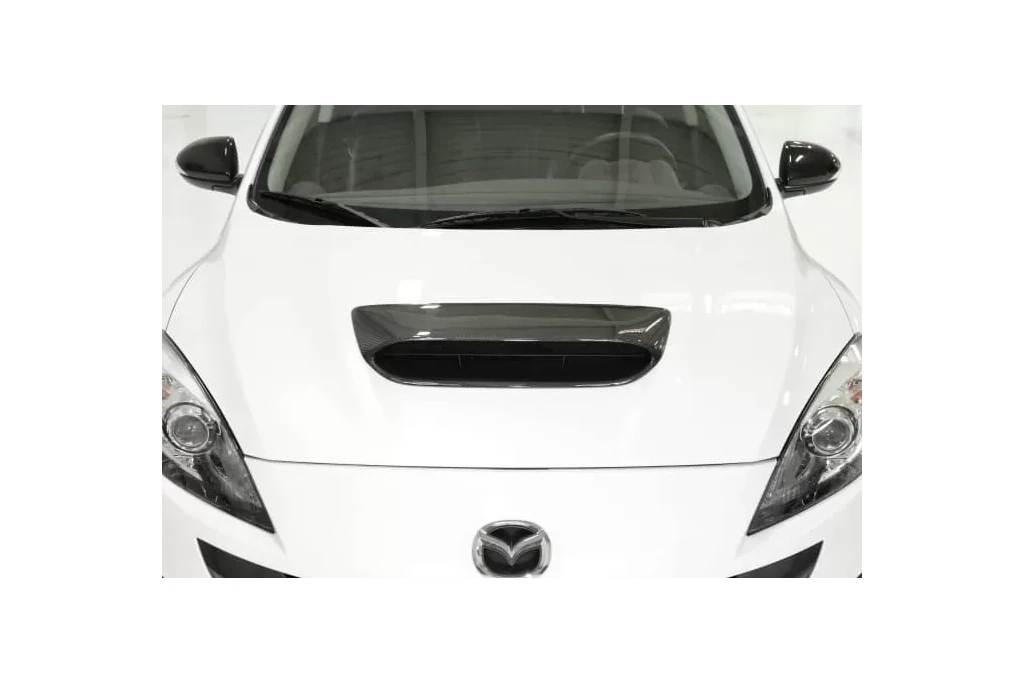 Our durable, carbon fiber hood scoop for Mazdaspeed 3 is stylish both up close and from afar.