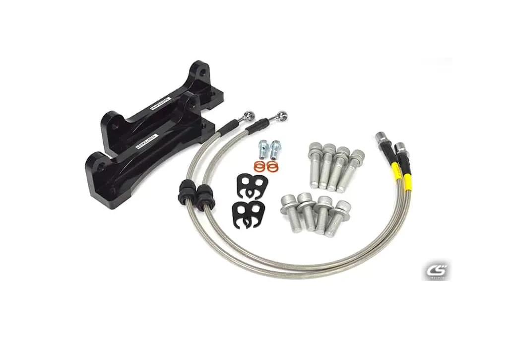 All of the needed hardware including brake lines and installation instructions are included for the installation