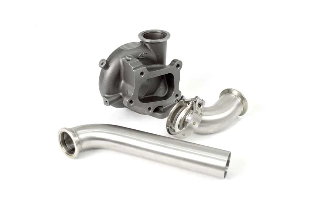 Specially designed turbine housing and supplied EWG elbow give flexibility for EWG fitment.