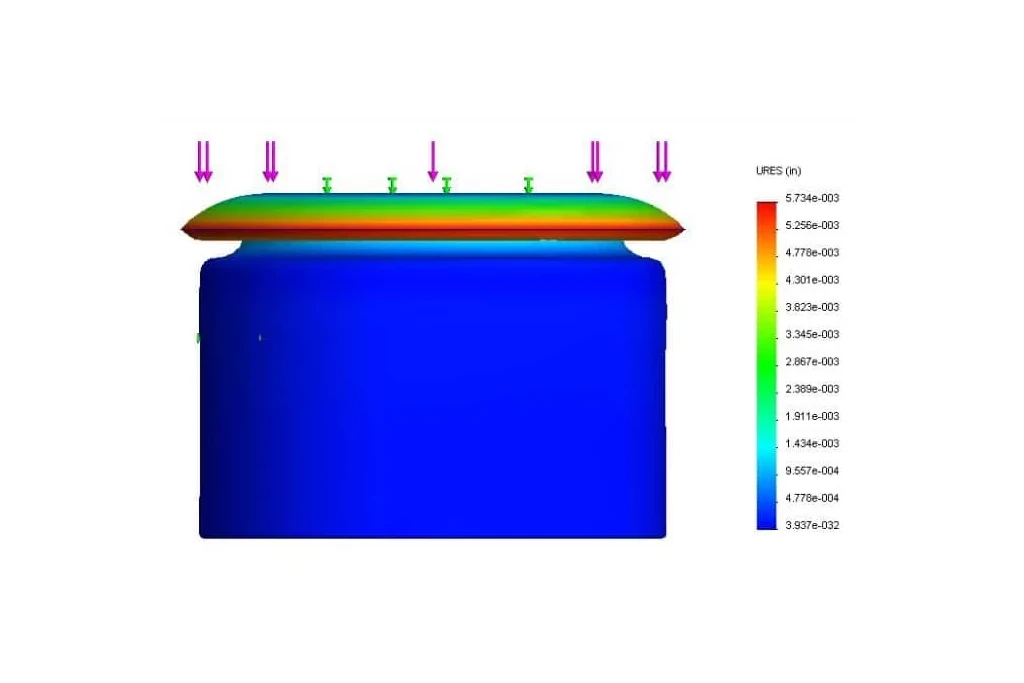 Check out our computer-aided Finite Element Analysis (FEA). It supports the results of our vehicle testing, showing how much pressure and force our injector seals can withstand.