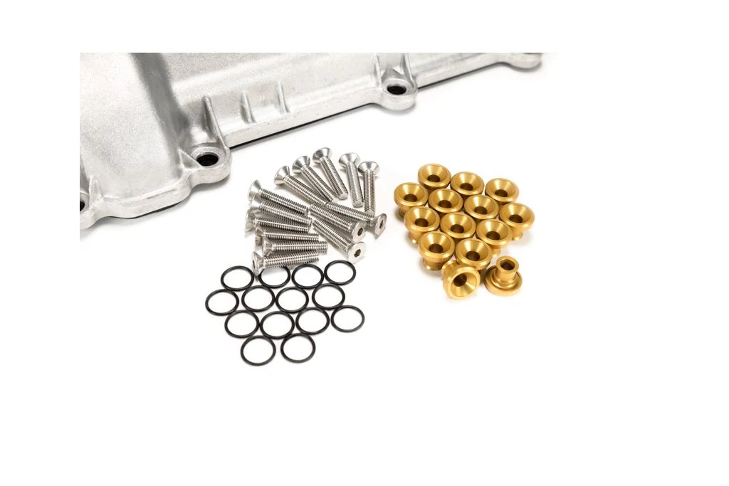 Mazdaspeed valve cover hardware kit gold with raw stainless bolts