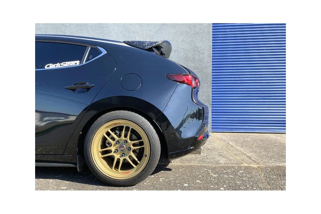 Clean and aggressive defines the CorkSport 80mm CBE on Mazda 3 2021 Hatchback