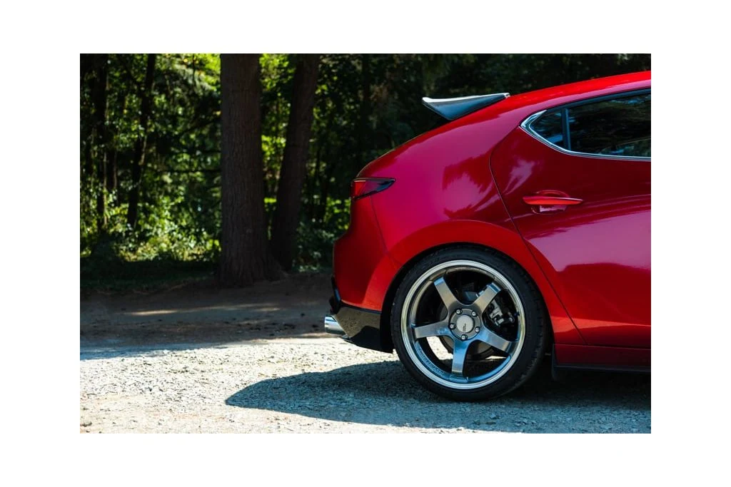 Every angle of the Cat Back Exhaust 80mm for Mazda 3 catches your breath