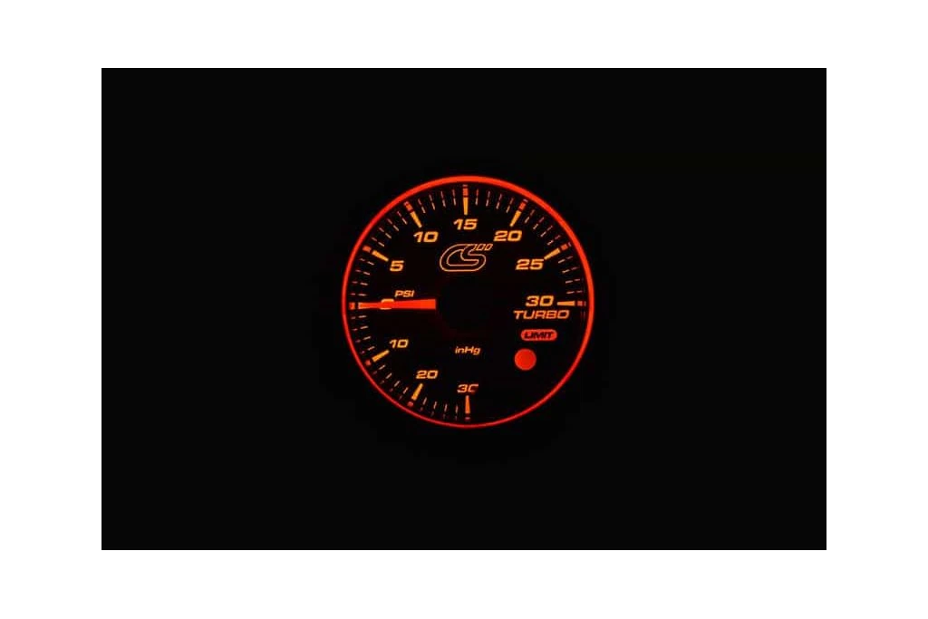 The CorkSport Mazdaspeed boost gauge has a 270 degree sweep stepper motor needle.