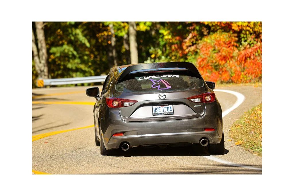 Satin black finish blends with every style build as seen with Mazda 3