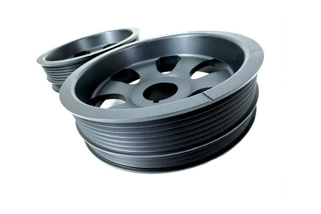 Our replacement crankshaft pulley is 68% lighter than the OEM counterpart.