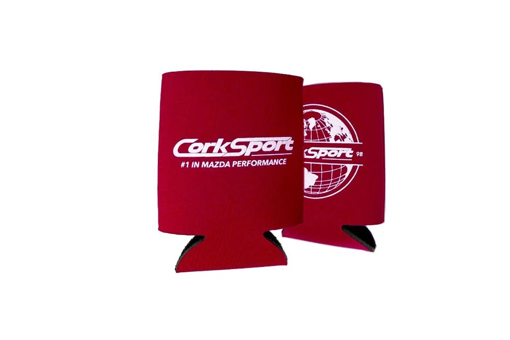 Red CorkSport Mazda performance Koozie