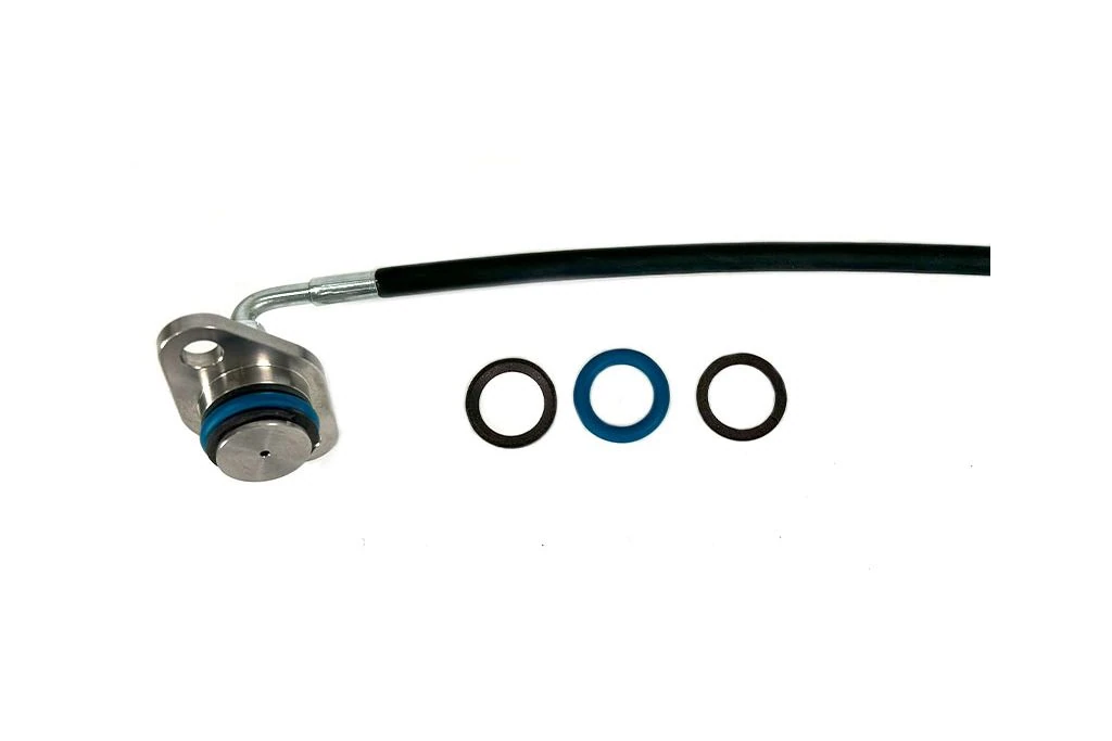 Replacement o-ring and back-up rings for the fuel line fitting at the end of your fuel rail.