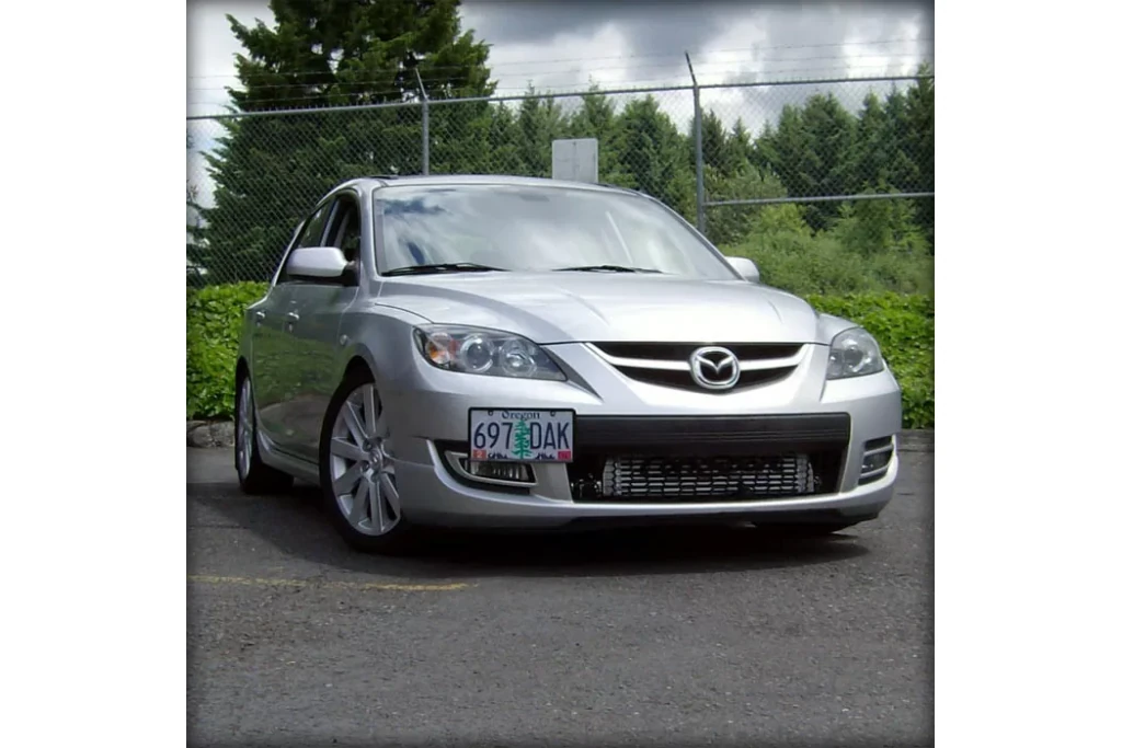 The best Mazdaspeed3 license plate relocation kit.