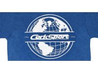 Closeup of CorkSport 1998-2023 Year with Logo World