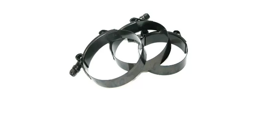 Stainless steel clamps with optional black zinc coating
