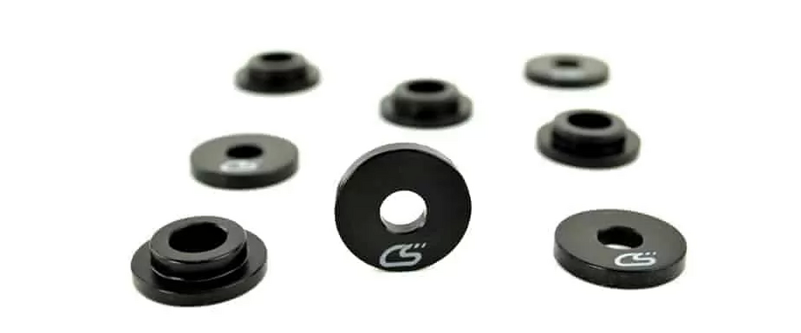 The Mazda 3 shifter bushing kit includes all 8 pieces