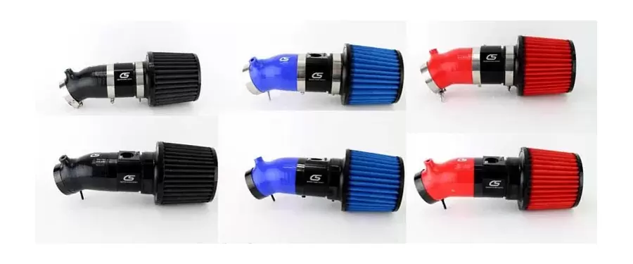 Color options for the short ram intake for mazda 3 in black, blue, red