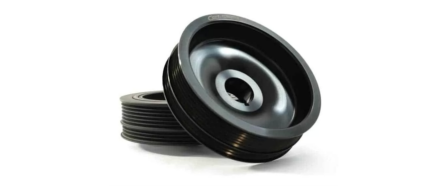 Our replacement crankshaft pulley is 68% lighter than the OEM counterpart.