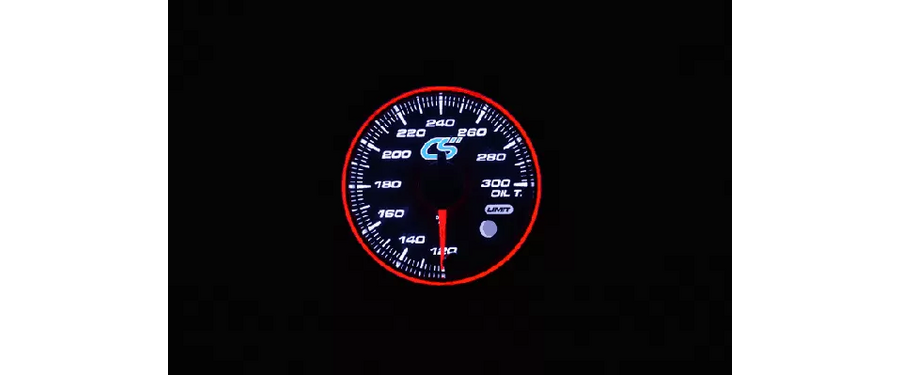 White face Mazdaspeed oil temperature gauge.