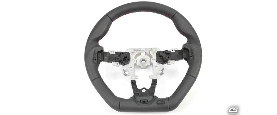 Each leather steering wheel starts with a brand new casting of the center section and ring.